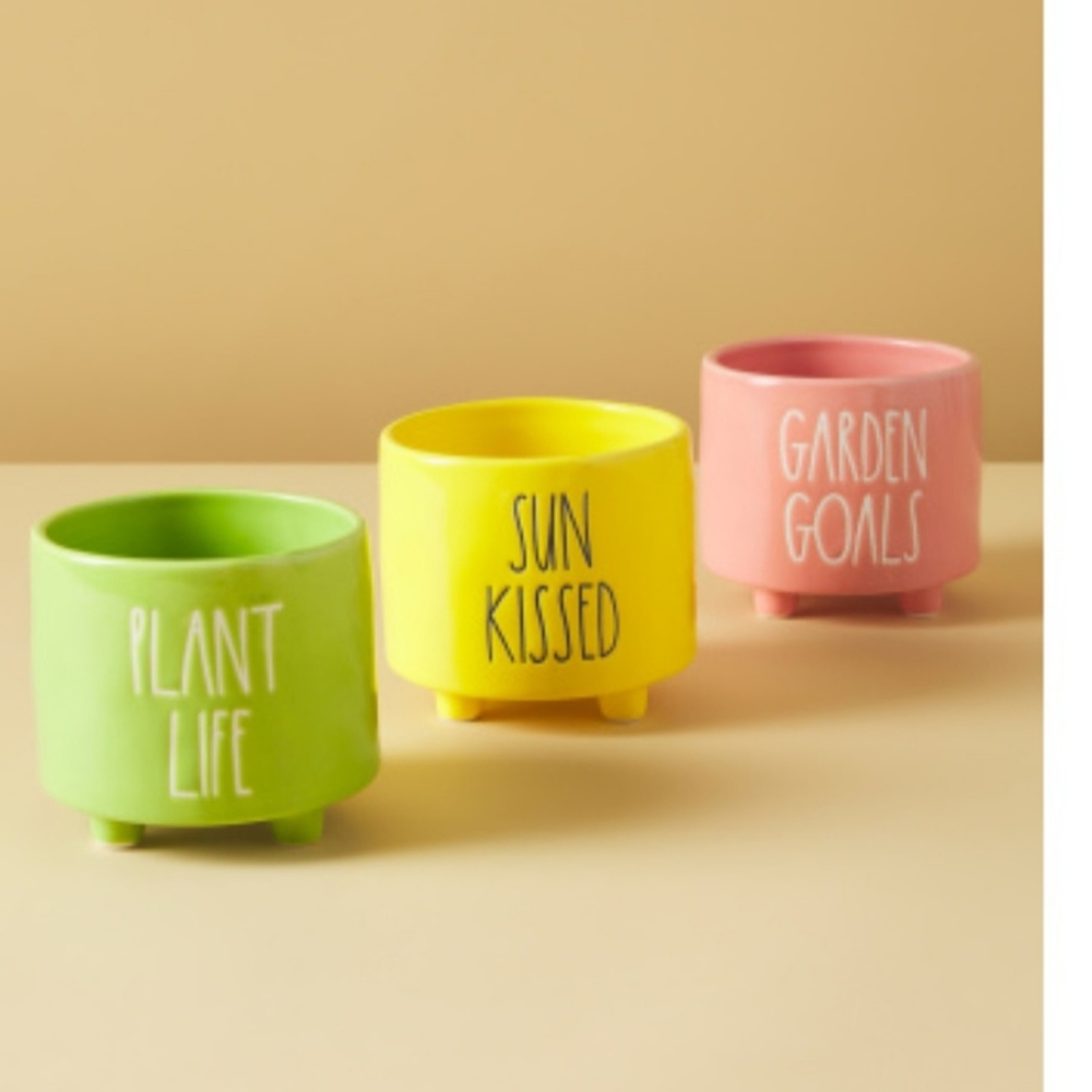 Rae Dunn Plant Life 3.5" Planter Set